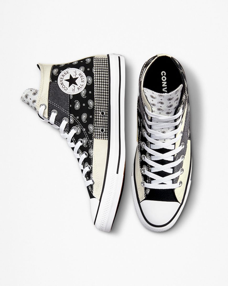 Tenisky Vysoke Converse Chuck Taylor All Star Hacked Patterns Damske Béžové Čierne Biele | SK KAGBL8